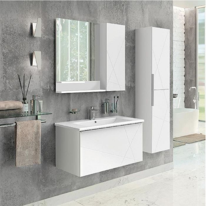 Шкаф пенал Comforty Мерано 35 00-00010666 подвесной Белый матовый