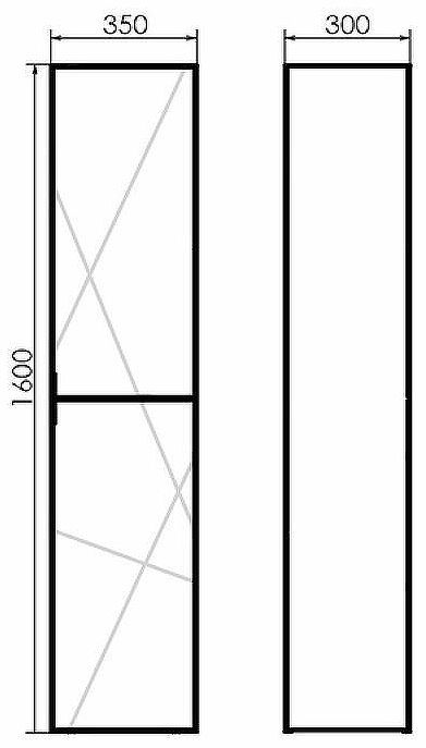 Шкаф пенал Comforty Мерано 35 00-00010666 подвесной Белый матовый