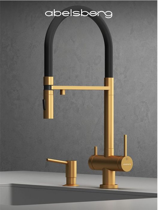 Смеситель для кухни Abelsberg Venta IXF73979BG цвет Королевское золото