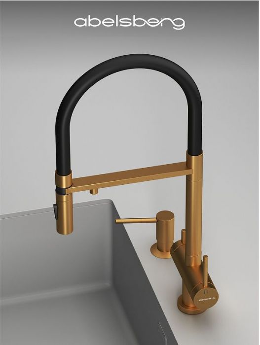 Смеситель для кухни Abelsberg Venta IXF73979BG цвет Королевское золото