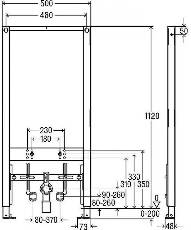 Инсталляция Viega Prevista Dry 776 442 для подвесных биде Серая