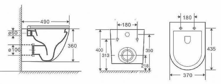 Комплект унитаза Owl 1975 Vind Cirkel-H OWLT190305 с инсталляцией Grohe Rapid SL 38775001 с сиденьем Микролифт и клавишей смыва Хром