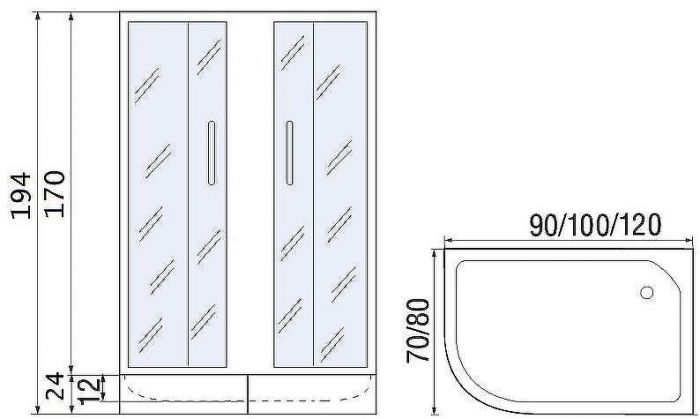 Душевой уголок River Don 100x80 MT R 10000008309 с поддоном