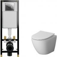 Комплект унитаза Niagara Vista NG-9301 с инсталляцией Cersanit Black 35 S-IN-BLACK-Cg-w с сиденьем Микролифт и клавишей смыва Хром