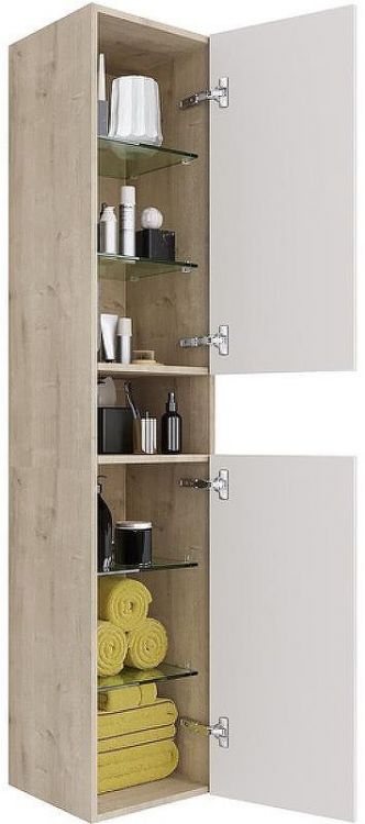 Шкаф пенал Dreja Perfecto 35 99.0814 подвесной Дуб эврика Белый