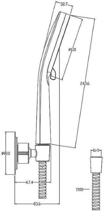 Душевой гарнитур Cersanit Ferro 64086 Хром