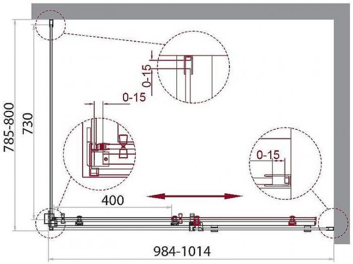 Душевой уголок BelBagno Acqua 100х80 ACQUA-AH-1-100/80-C-Cr профиль Хром стекло прозрачное