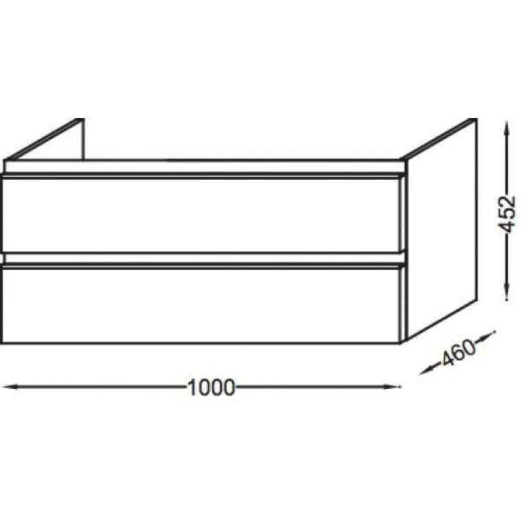 Тумба под раковину 100 см Jacob Delafon Vox EB2025-RA-442 серый антрацит лак