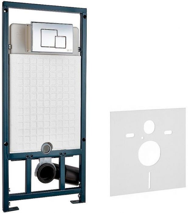 Комплект унитаза AQUAme AQM2002 с сиденьем Микролифт и инсталляцией WeltWasser WW Marberg 507 10000005949+10000005953 с клавишей смыва Хром глянцевый