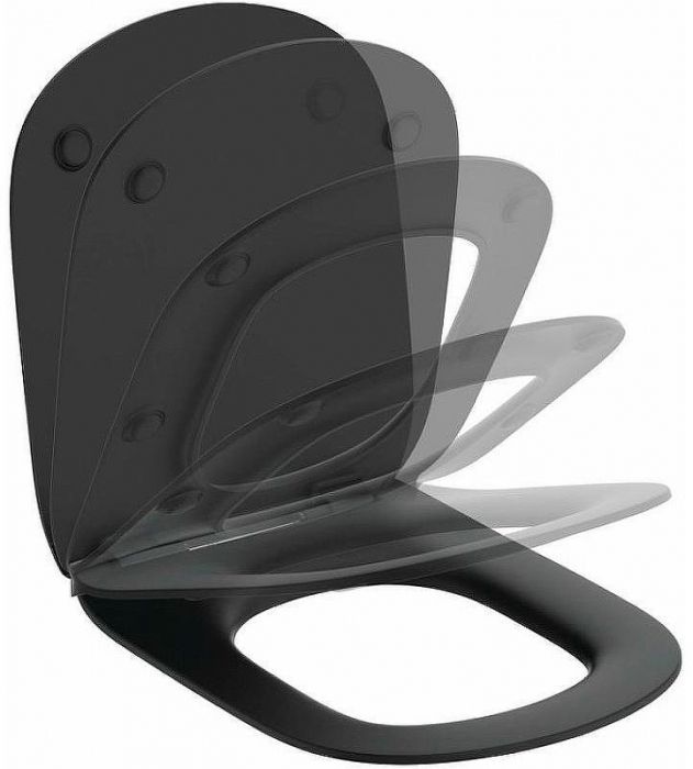 Комплект унитаза с инсталляцией Ideal Standard Tesi Aqua Blade T3868V3/123A6 с сиденьем Микролифт и Черной матовой клавишей смыва