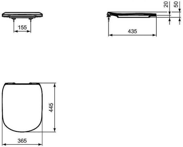 Комплект унитаза с инсталляцией Ideal Standard Tesi Aqua Blade T3868V3/123A6 с сиденьем Микролифт и Черной матовой клавишей смыва