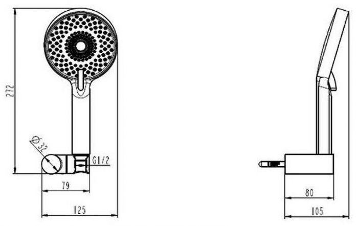 Душевой гарнитур Caprigo Parts 98-552-brg Золото матовое