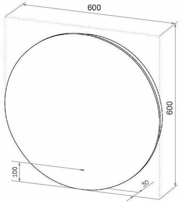 Зеркало Sintesi Deco 60 SIN-SPEC-DECO-60 с подсветкой с бесконтактным выключателем