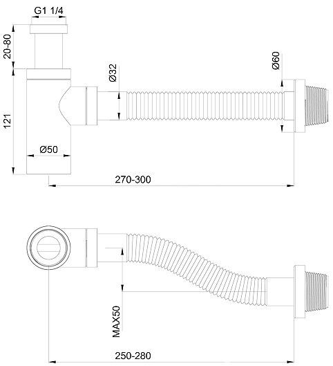 Сифон для раковины Wonzon & Woghand WW-88SS101-BG цвет Брашированное золото Сифон для раковины Wonzon & Woghand WW-88SS101-BG цвет Брашированное золото
