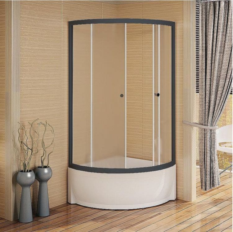 Душевой уголок Radomir Соул 1 90x90 1-03-6-0-0-0021 профиль Черный стекло матовое