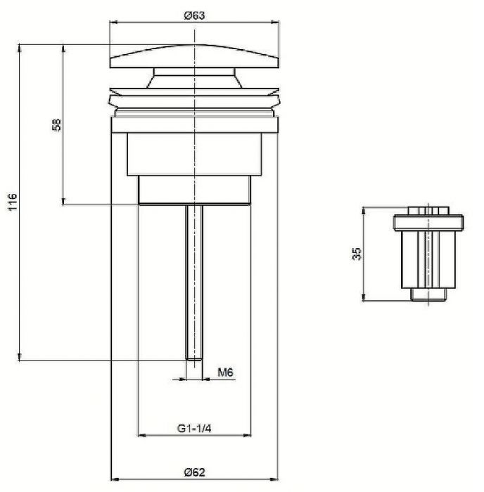 Донный клапан AQUAme AQM7003GG click-clack Золото глянцевое