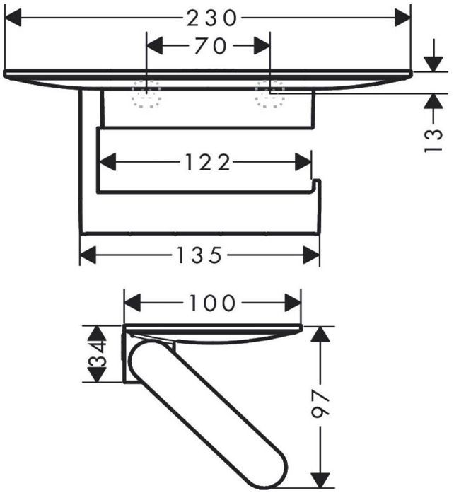 Hansgrohe WallStoris Держатель т/б с полкой, подвесной, цвет: белый матовый