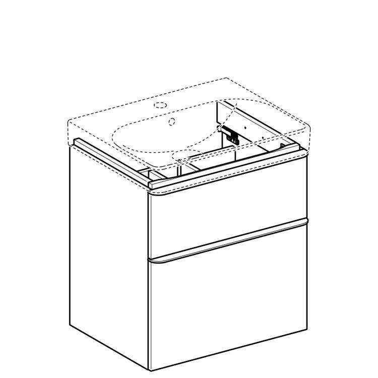 Тумба под раковину Geberit Smyle Square 60x61.7, белый глянец [500.352.00.1]