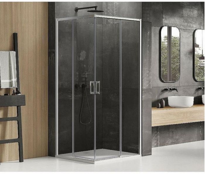 Душевой уголок New Trendy Prime Chrome 110х70 D-0300A/D-0349A профиль Хром стекло прозрачное