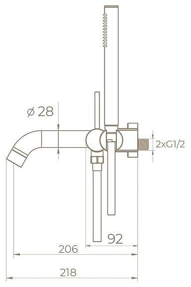 Смеситель для ванны Knotlor Eclipse SS-23/GM цвет Вороненая сталь