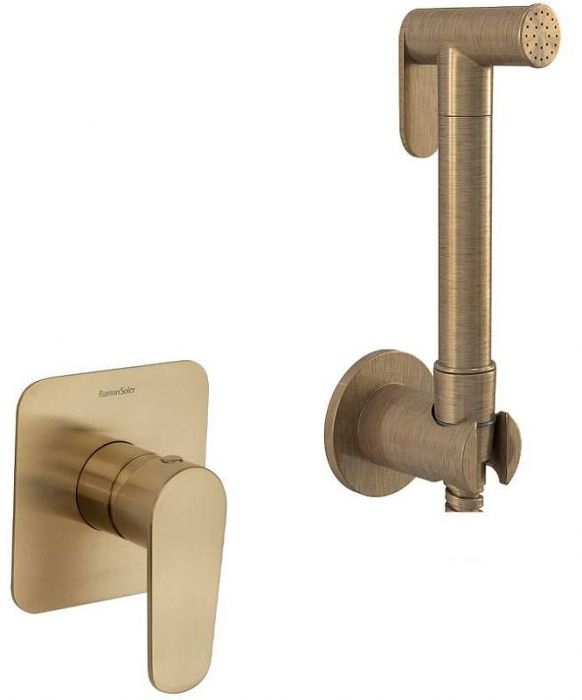 Гигиенический душ со смесителем Ramonsoler Alexia 364501WCOC Золото брашированное