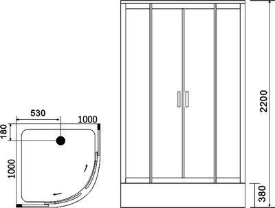 Душевая кабина Black&White Galaxy G5503 1000 Душевая кабина Black&White Galaxy G5503 1000
