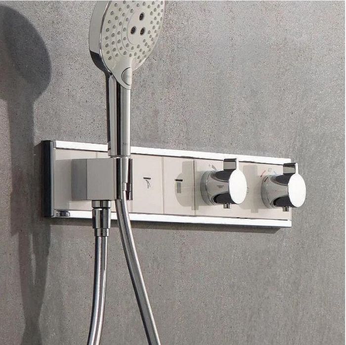 Смеситель для душа Hansgrohe RainSelect 15355400 с термостатом Белый Хром