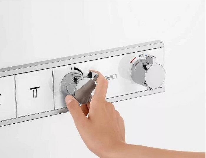 Смеситель для душа Hansgrohe RainSelect 15355400 с термостатом Белый Хром