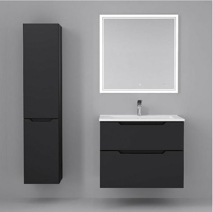 Тумба под раковину Jorno Slide 75 Sli.01.75/P/A подвесная Антрацит