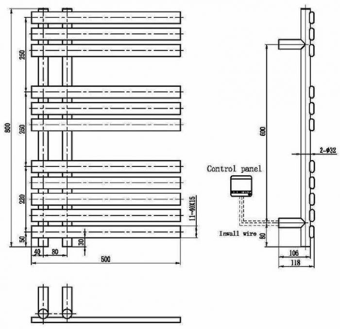 Электрический полотенцесушитель Boheme Venturo 723-GM Оружейная сталь
