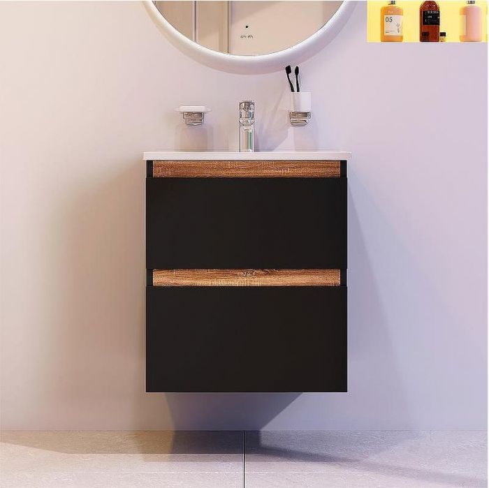 Тумба под раковину AM.PM X-Joy 55 M85AFHX0552BM подвесная Черная матовая