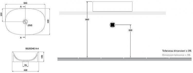 Раковина-чаша Scarabeo Skinny 60 5409 цвет Белый