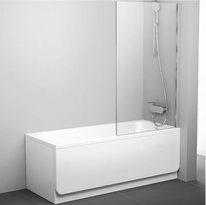 Шторка на ванну Ravak Pivot PVS1-80 79840C00Z1 профиль Хром стекло Transparent