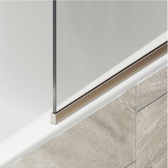 Шторка на ванну Maybah Glass MGV-126-2у 440x1400 в узком профиле Бронза стекло прозрачное