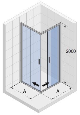 Душевой уголок RIHO Душевой угол HAMAR 2.0 R207-90/90 L/R, GR94200