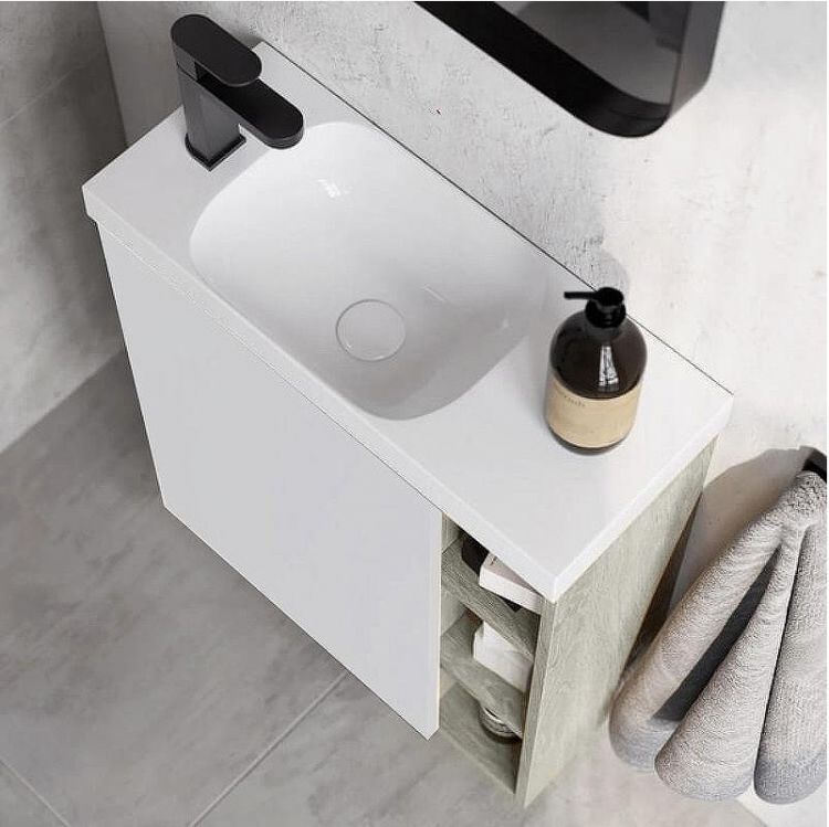 Корпус тумбы под раковину Aqwella Alba 60 L ALB0106LLS подвесной Камень натуральный