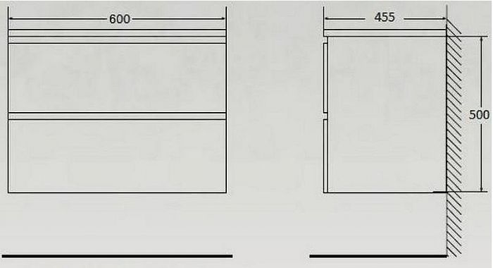 Тумба под раковину BelBagno ALBANO-600-2C-SO-PS подвесная Pino Scania
