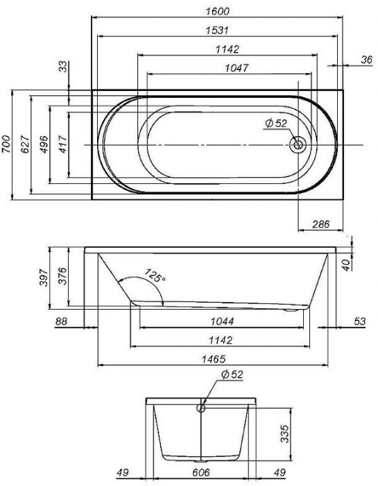 Акриловая ванна AM.PM X-Joy 160х70 W94A-160-070W-A без гидромассажа