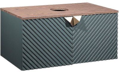 Тумба под раковину Runo Андорра 85 00-00002016 подвесная Темно-зеленая Дуб коньячный