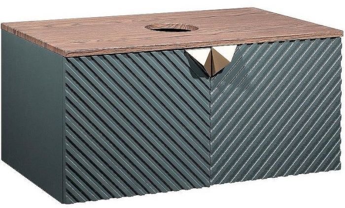 Тумба под раковину Runo Андорра 85 00-00002016 подвесная Темно-зеленая Дуб коньячный