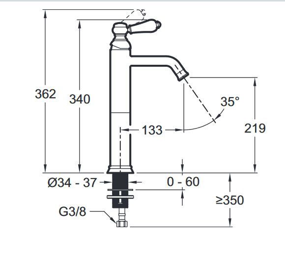 Смеситель для раковины высокий Jacob Delafon Louise E24361-CP, хром