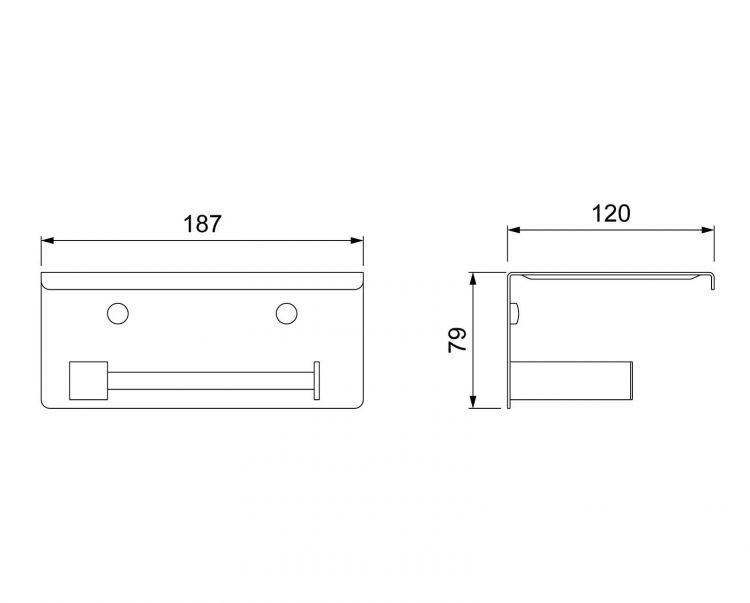 Бумагодержатель с полкой для телефона Timo Selene 14044/03 черный