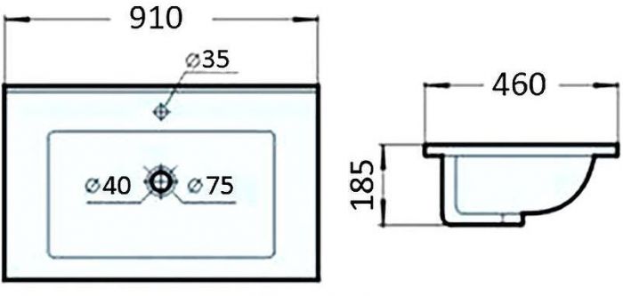 Тумба с раковиной Comforty Бредфорд 90 00-00009955 Белый глянец