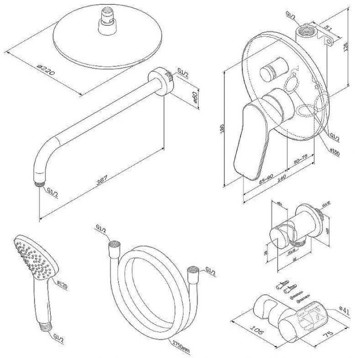 Душевая система AM.PM X-Joy FB85A1RH02 Черная