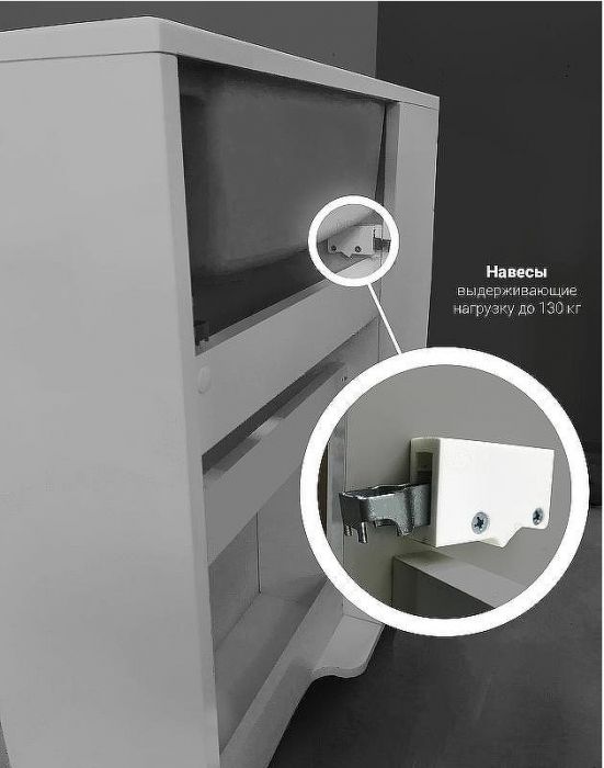 Тумба с раковиной 1MarKa Stretto 50П У94716 подвесная Белый глянец