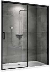 Душевая дверь Abber Komfort 120 AG93120B профиль Черный стекло прозрачное