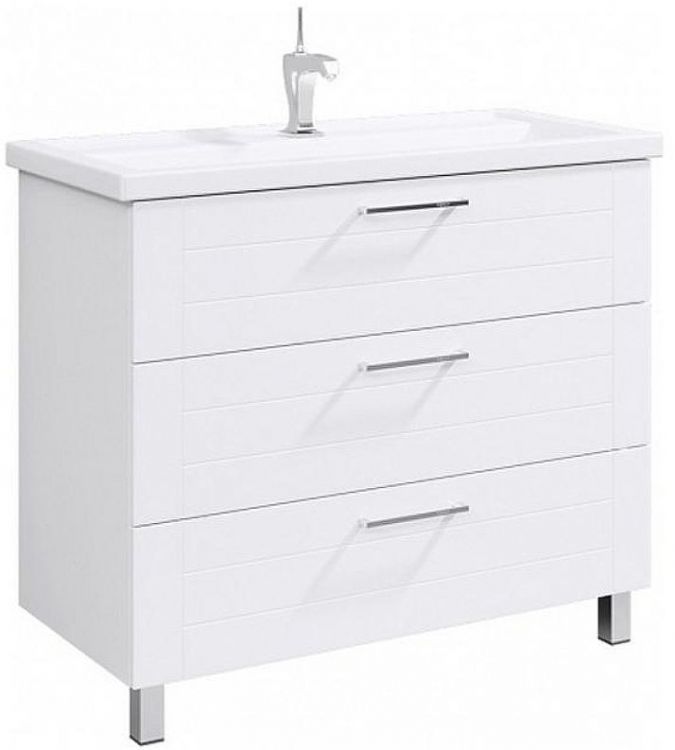 Тумба под раковину Aqwella Манчестер 100 MAN01103 Белый глянец