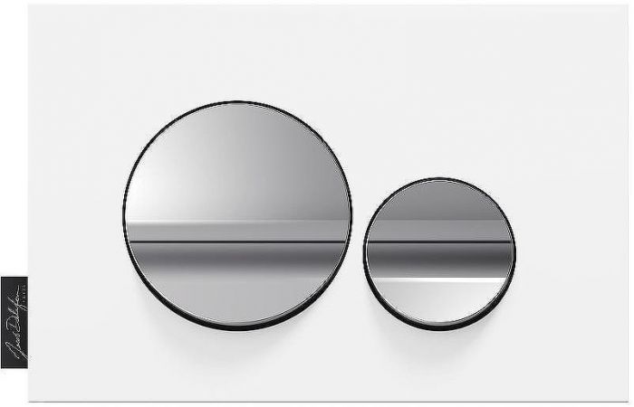 Клавиша смыва Jacob Delafon E20859-CP-MWH Хром глянцевый Белая матовая