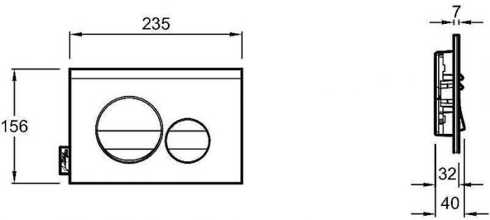 Клавиша смыва Jacob Delafon E20859-CP-MWH Хром глянцевый Белая матовая