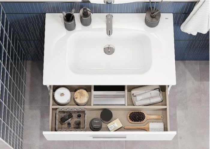 Тумба под раковину Roca Victoria 80 A857470806 подвесная Белый глянец